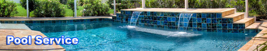 picture of pool with pool service text